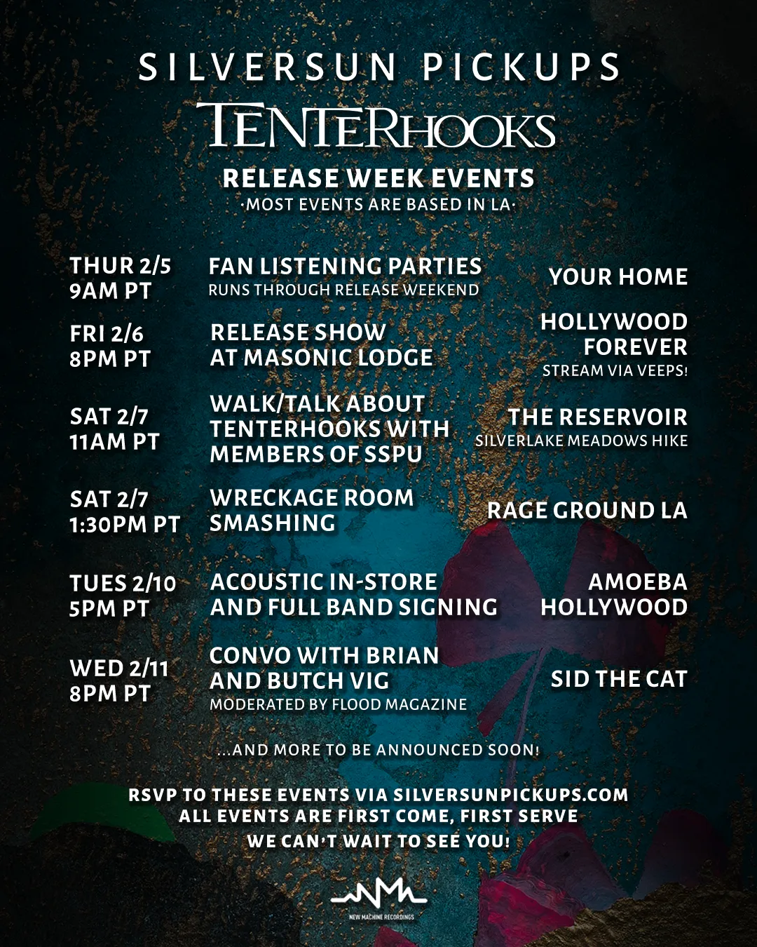 ‘Tenterhooks’ Release Week Events