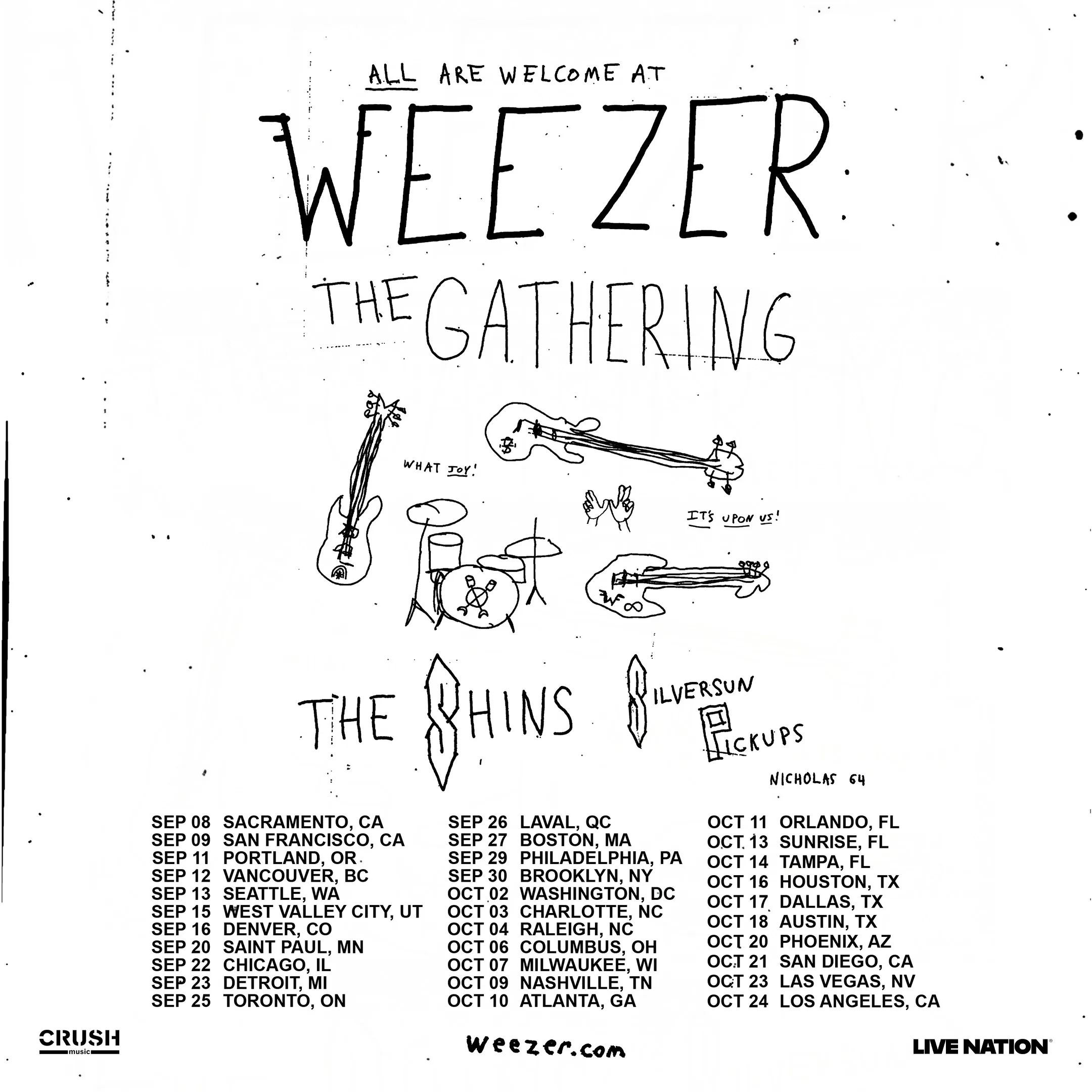 On Tour with Weezer Sep & Oct 2026